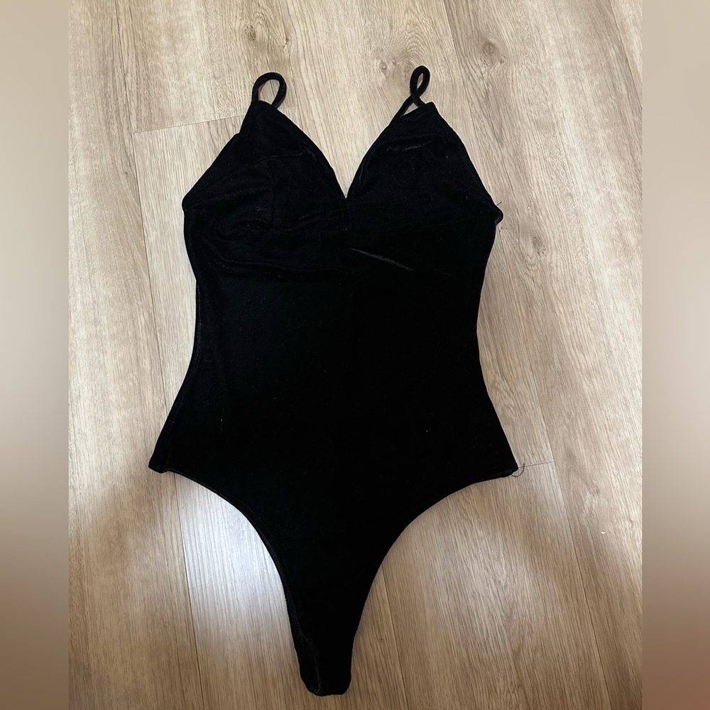 Brandy Melville black velvet bodysuit